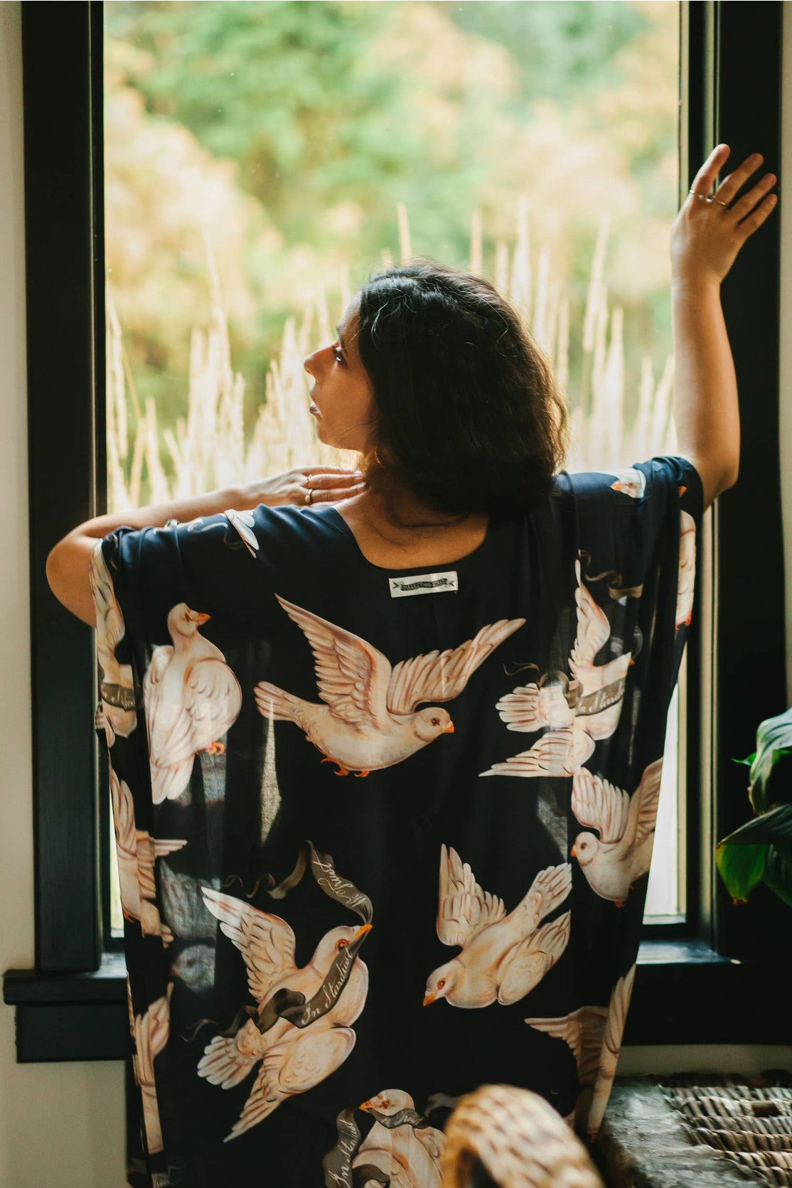 Market Of Stars - Midnight Doves - Bohemian Goddess Starduster Kimono - Message