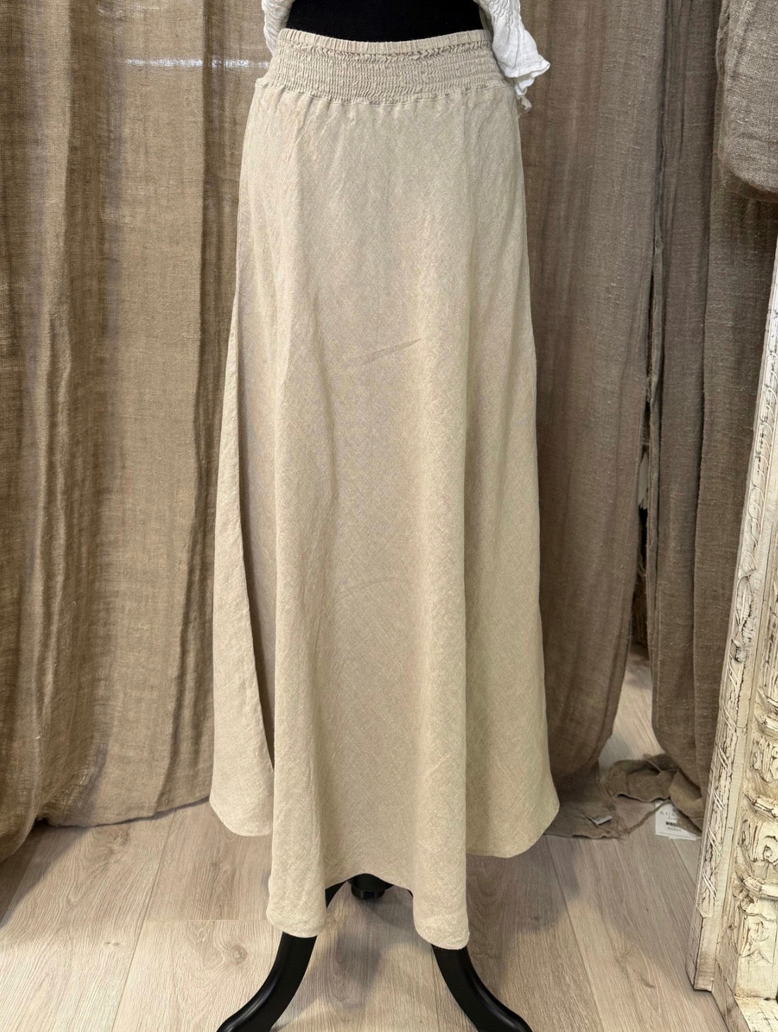 Rustic Linen - Sottana - Long Maxi Skirt - Natural