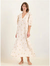 State Of Embrace Medusa Linen Dress With Balloon Sleeve With Snake Charmer Belt - LAST - Sand - Size 8