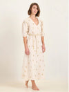 State Of Embrace Medusa Linen Dress With Balloon Sleeve With Snake Charmer Belt - Various Colours