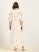 State Of Embrace Medusa Linen Dress With Balloon Sleeve With Snake Charmer Belt - LAST - Sand - Size 8