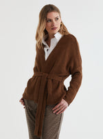 LD & Co Lofty Cardi W Belt - Coffee