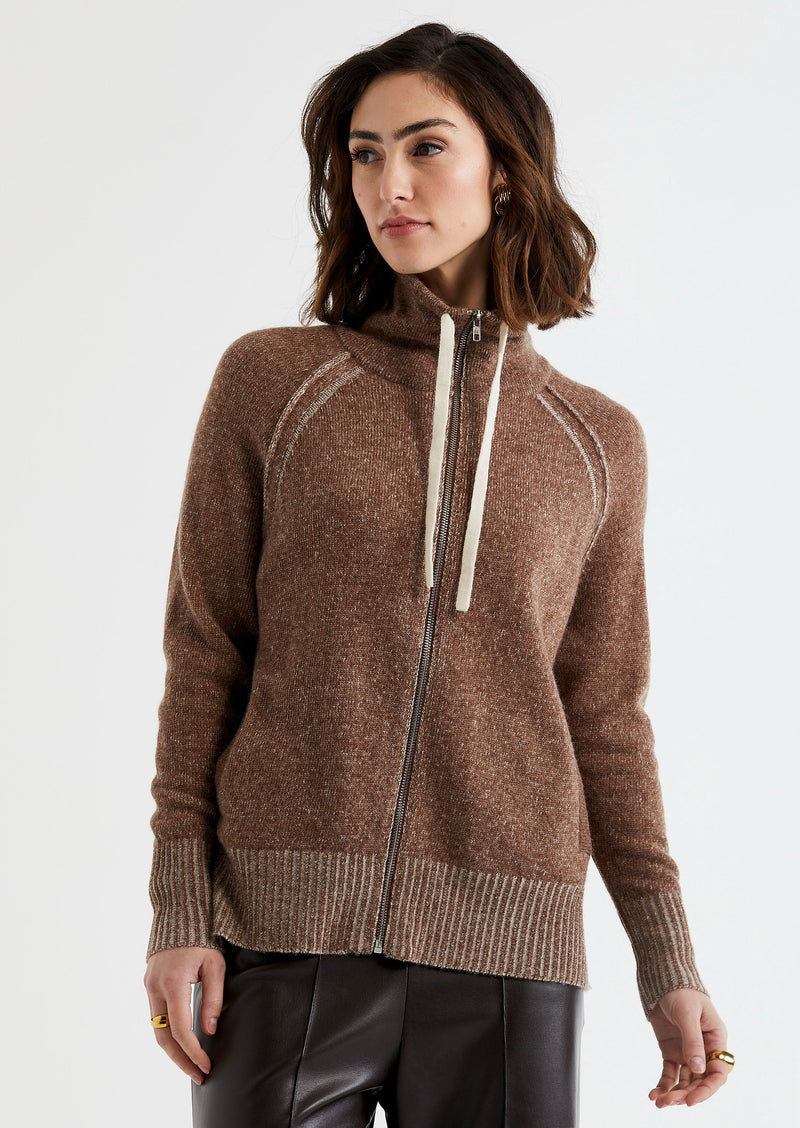 L D & Co Two-Tone Zip Up Cardi - Various Colours