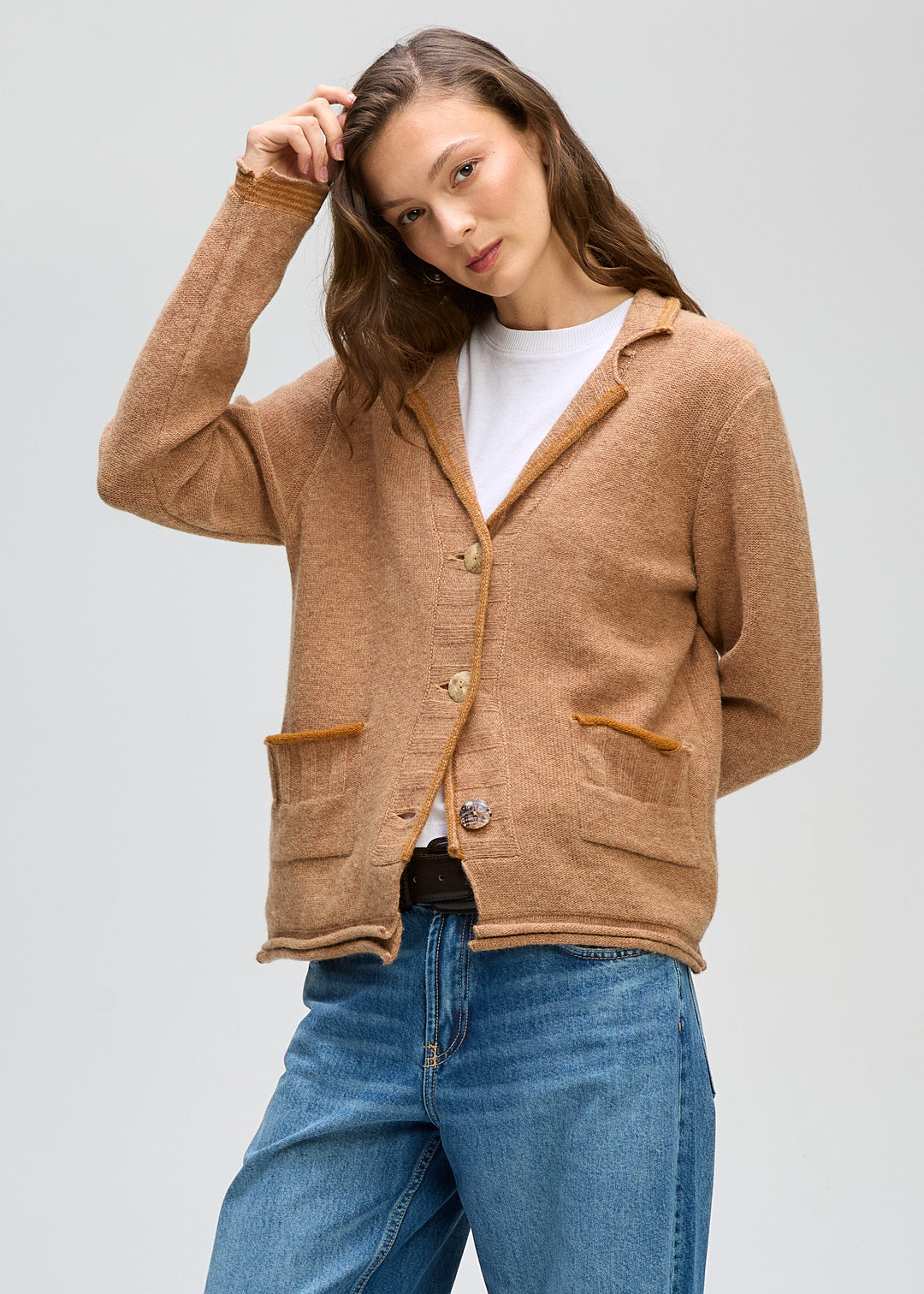 LD&Co - Collared Cardigan - Camel