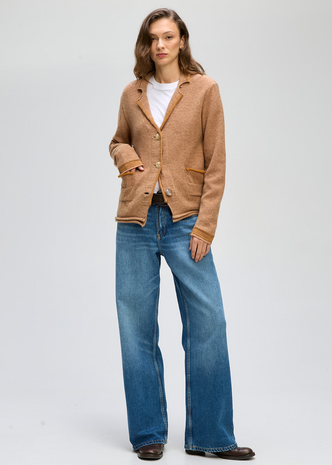 LD&Co - Collared Cardigan - Camel