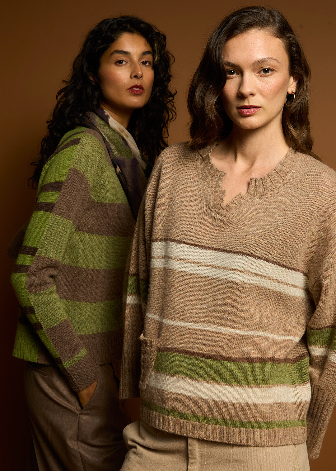 LD&Co - Crop Stripe Jumper - Walnut