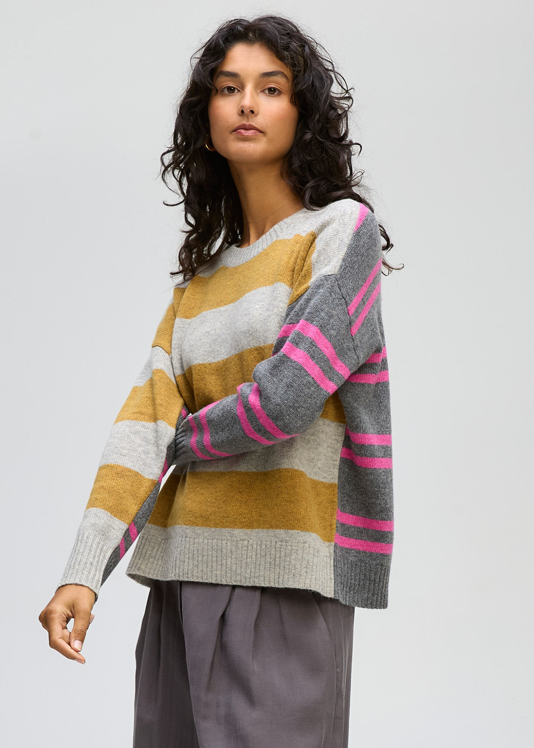 LD&Co - Groove Stripe Crew Jumper - Marl
