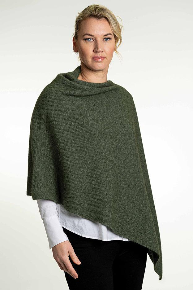 Koru Possum Merino Silk Two Way Poncho - Various Colours