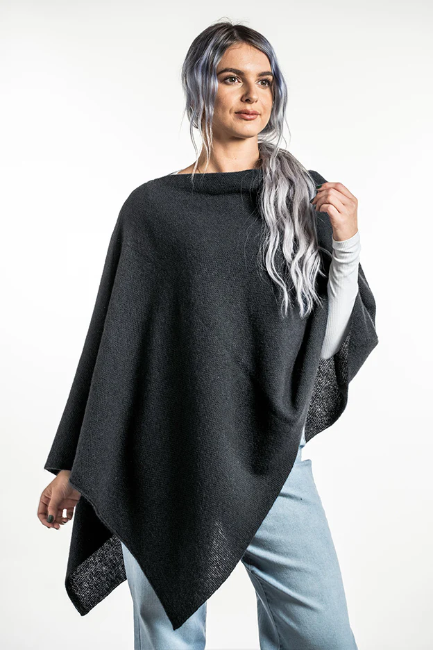 Koru Possum Merino Silk Two Way Poncho - Various Colours