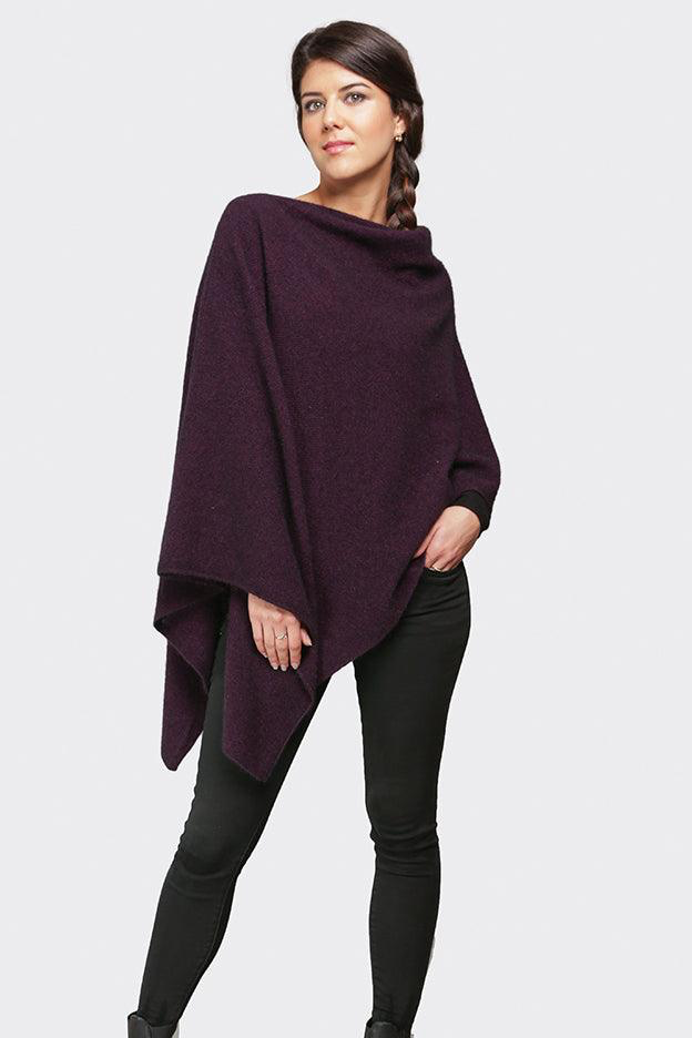 Koru Possum Merino Silk Two Way Poncho - Various Colours