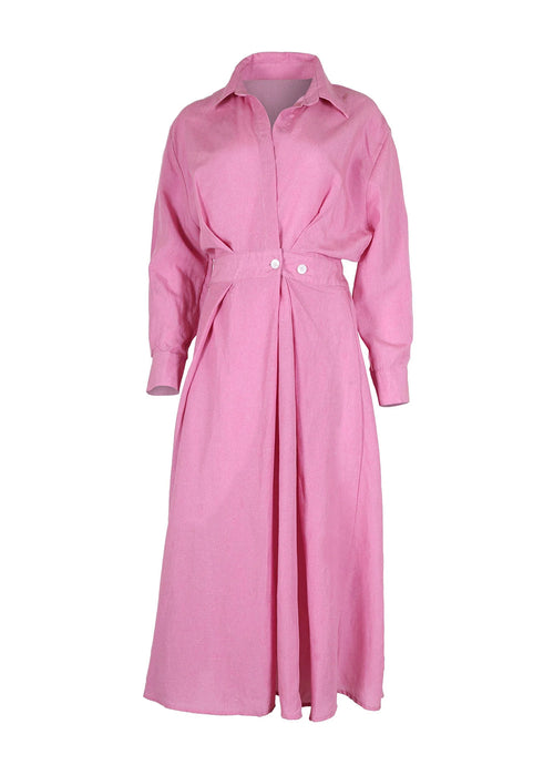 Olga De Polga ‘Luminary Parisian’ Linen Blend Midi Wrap Dress - Rose