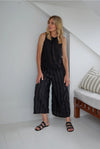Montaigne ‘Solange’ Cotton Stripe Pants - Black / Charcoal