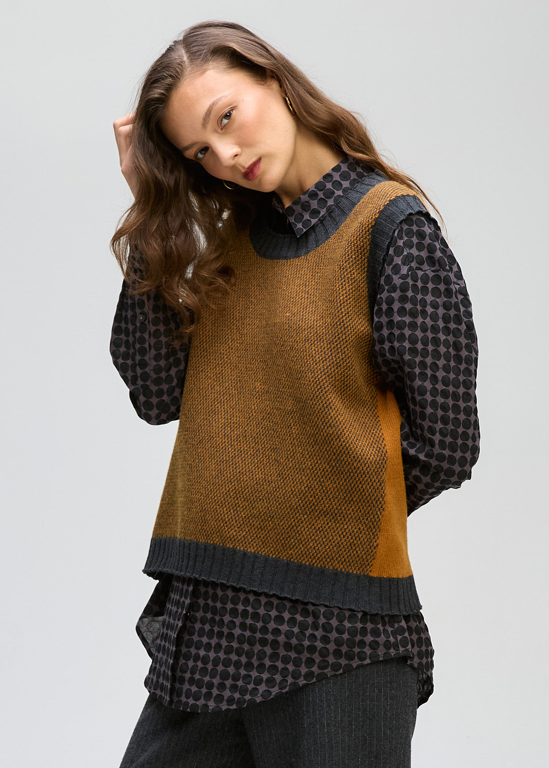 LD&Co - Pattern Vest Knit - Toffee