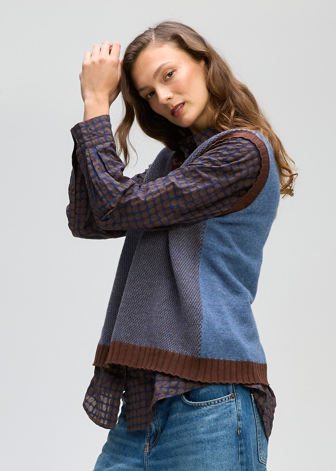 LD&Co - Pattern Vest Knit - Denim