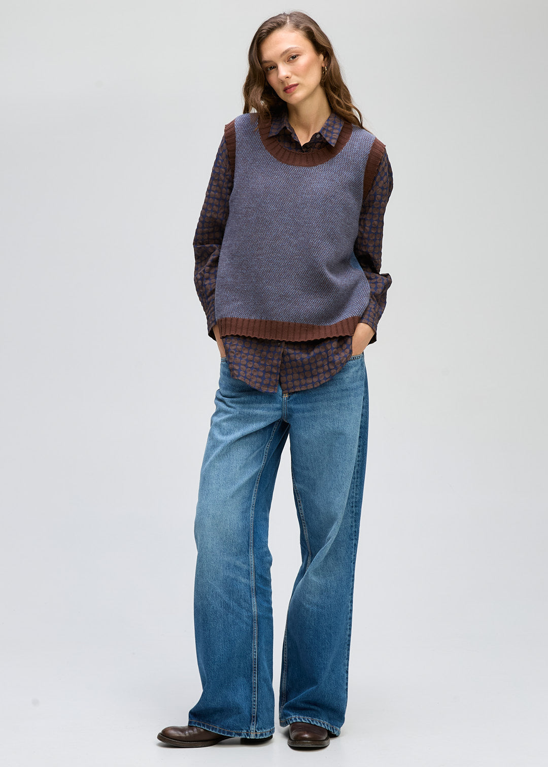 LD&Co - Pattern Vest Knit - Denim