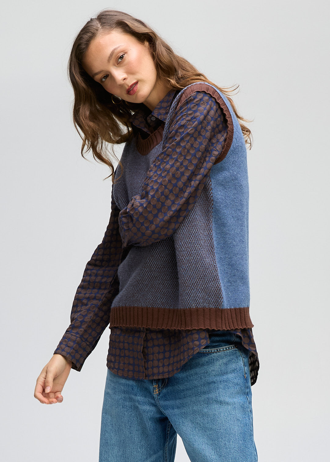 LD&Co - Pattern Vest Knit - Denim