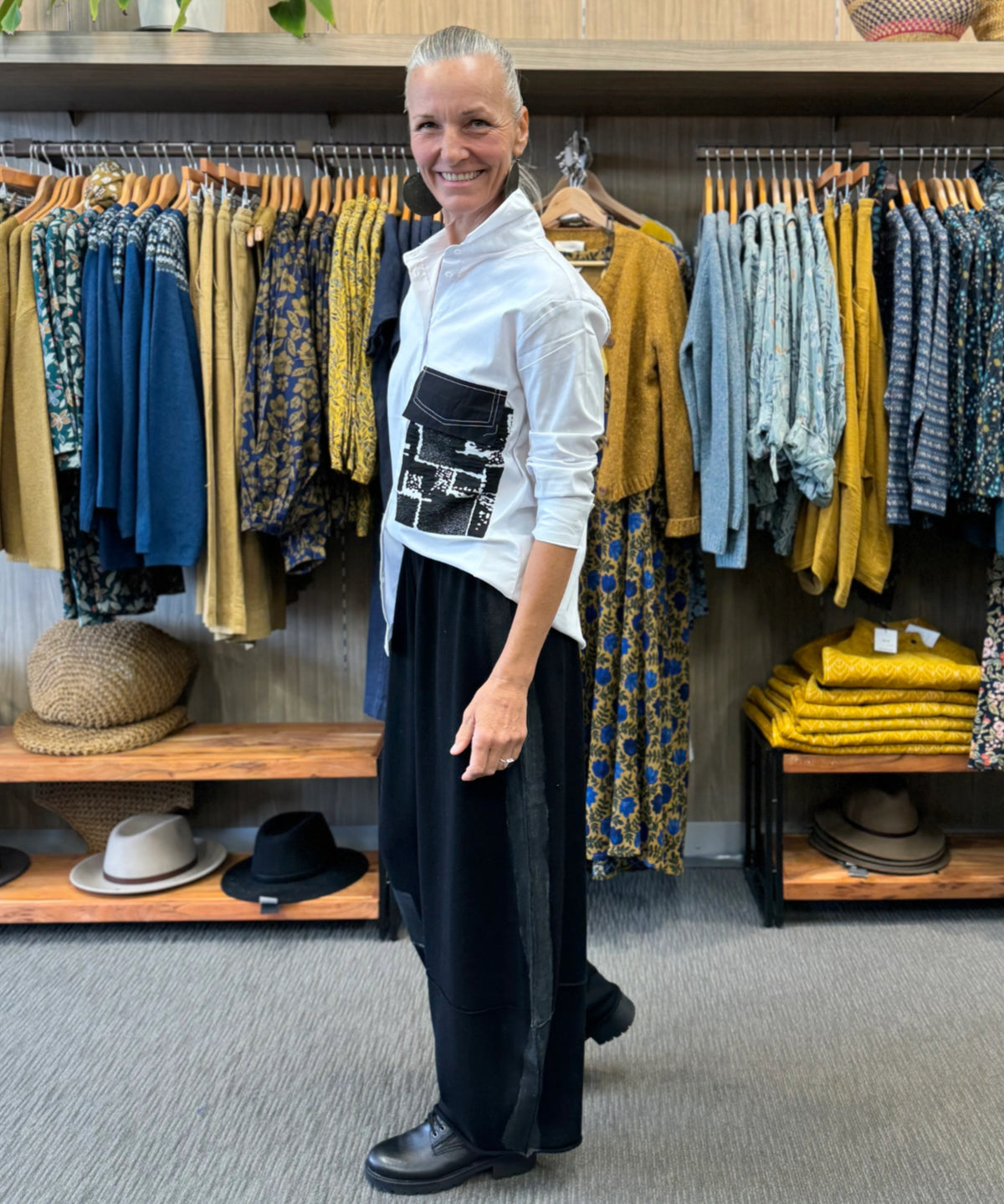 Kokomarina French ‘Yurika’ Cotton Shirt With Large Pocket - White