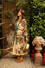 ‘Stay Gold Opera’ Duster Bamboo Kimono Duster Robe With Rabbits Flowers & Bees