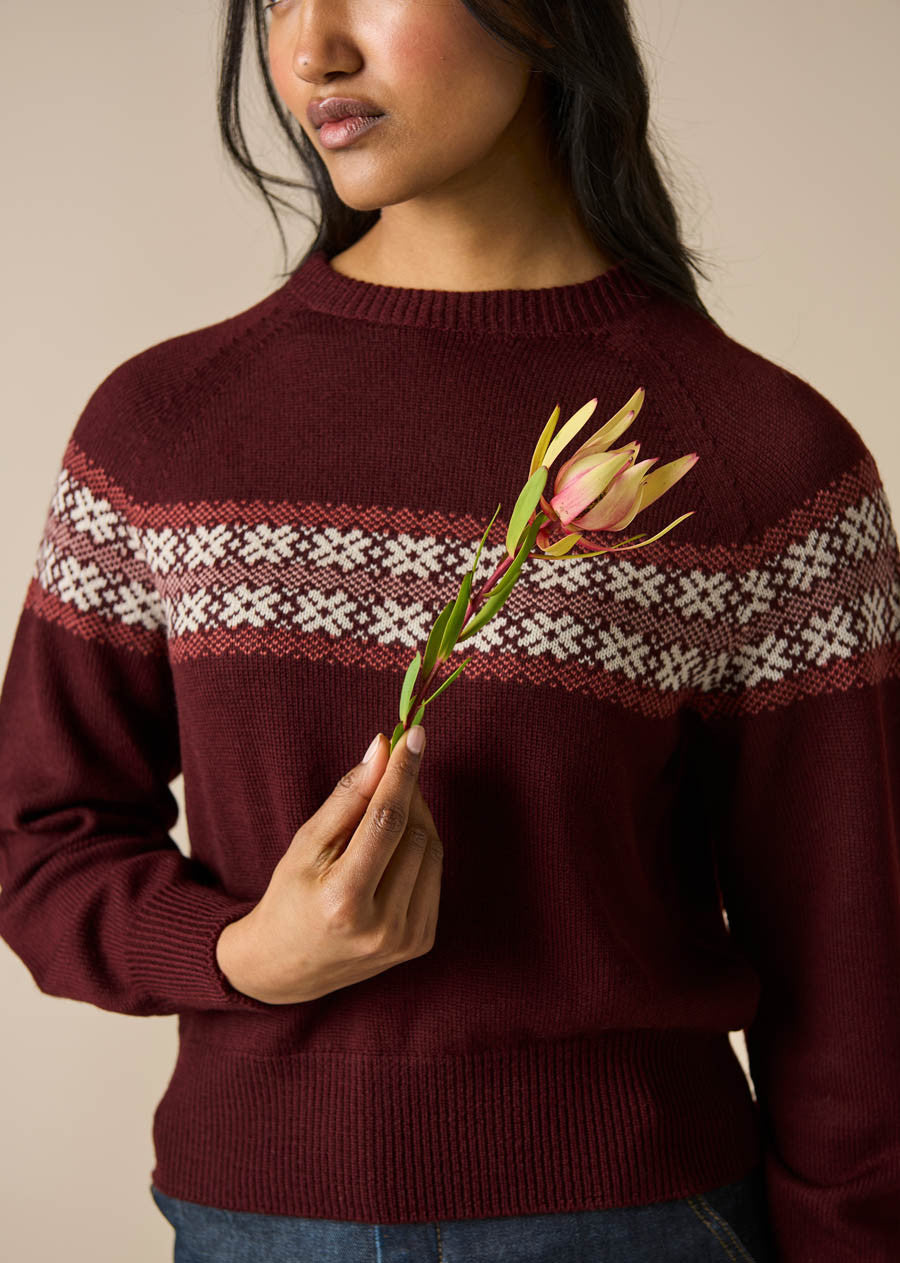 UIMI - Heidi Isle - Australian Merino Wool Jumper - Merlot