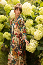 ‘Stay Gold Opera’ Duster Bamboo Kimono Duster Robe With Rabbits Flowers & Bees