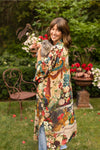 ‘Stay Gold Opera’ Duster Bamboo Kimono Duster Robe With Rabbits Flowers & Bees