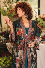 ‘Flight of Fancy Opera’ Duster Bamboo Kimono Duster Robe With Hummingbird Print