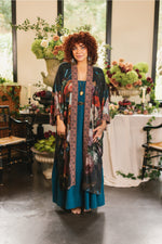 ‘Flight of Fancy Opera’ Duster Bamboo Kimono Duster Robe With Hummingbird Print