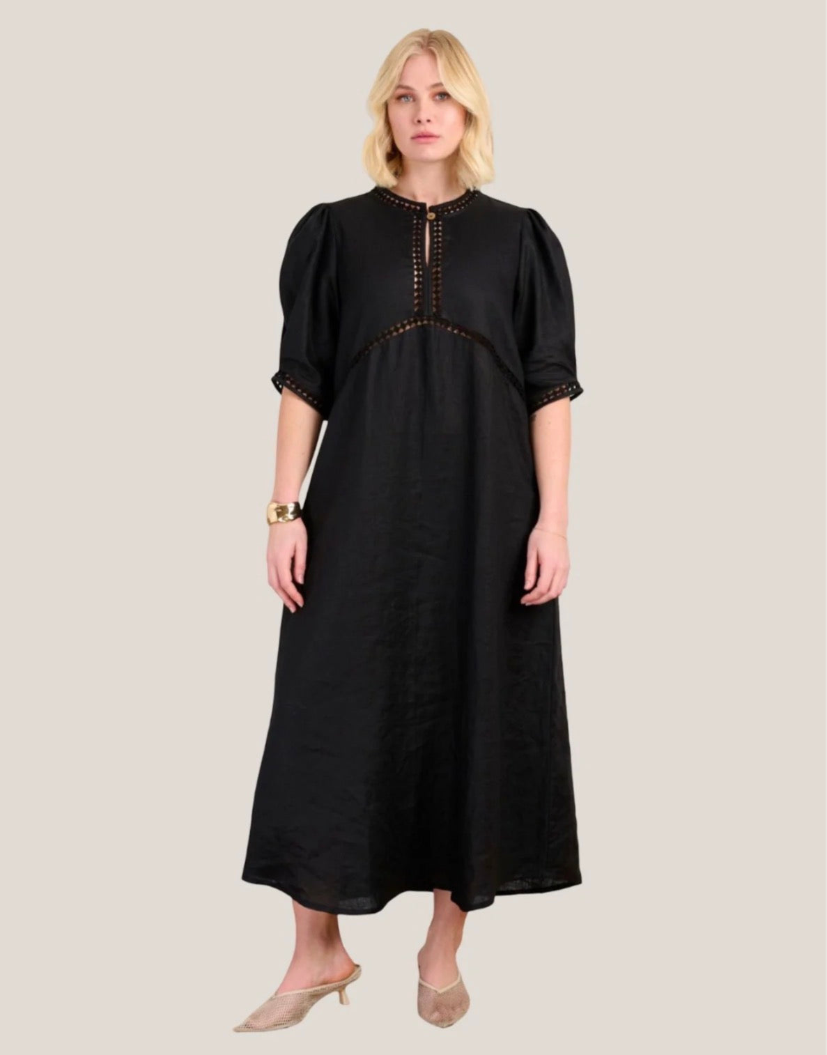 State Of Embrace - Pave - Linen Dress - Onyx