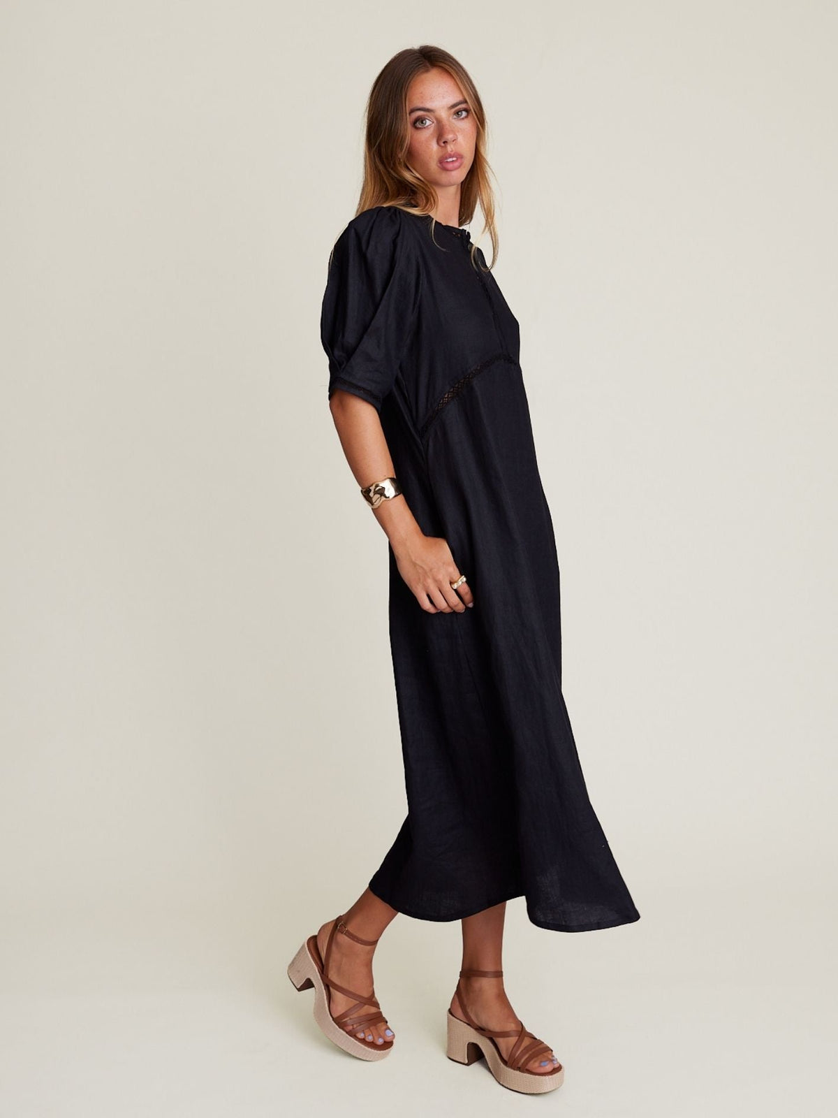 State Of Embrace - Pave - Linen Dress - Onyx