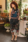 ‘Flight of Fancy’ Linen Cropped Artist Pant - Hummingbird