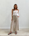 Rustic Linen ‘Chiara’ Wide Legged Pants - Natural