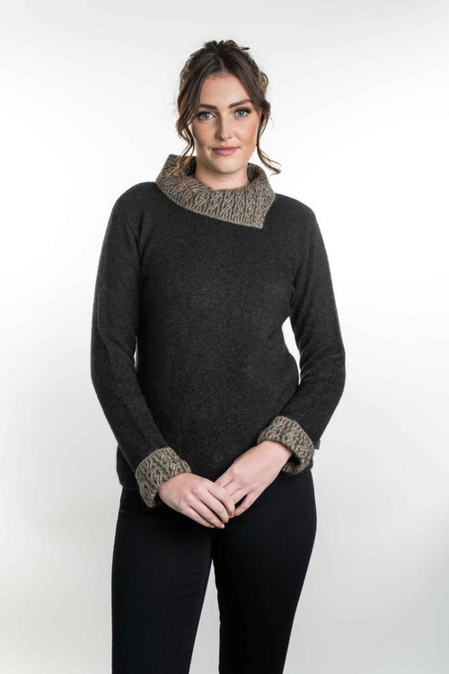 Koru Merino Possum Silk Two Tone Jumper - Various Colours