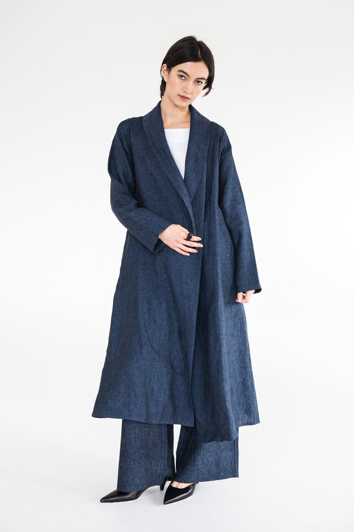 Eva’s Sunday - Sophia - Italian Long Jacket - Navy