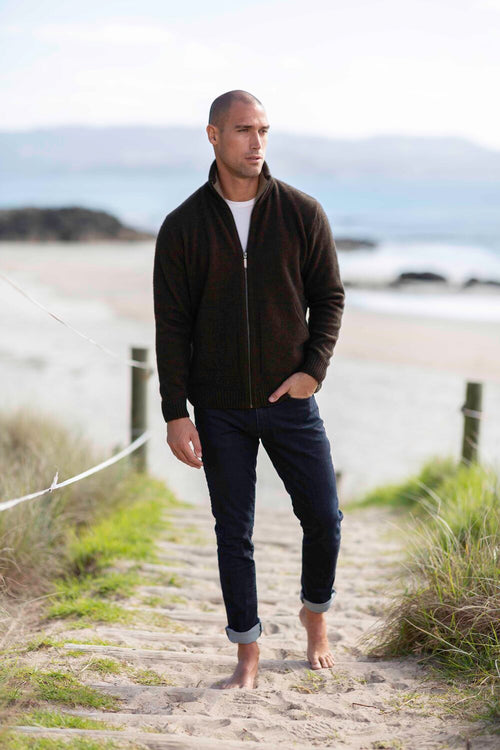 Trilogy Possum Merino Silk Zip Jacket with Pockets - Various Colours