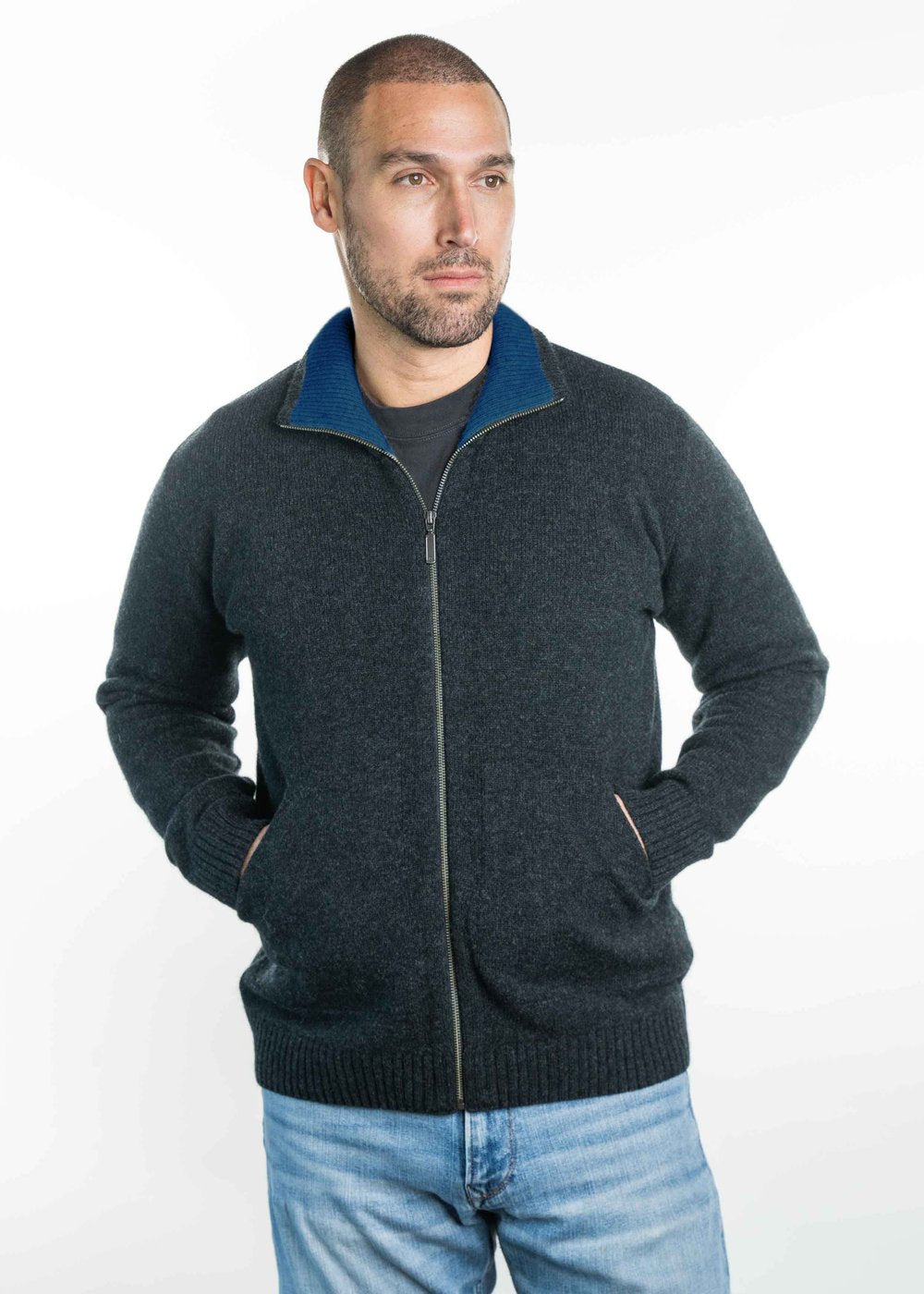 Trilogy Possum Merino Silk Zip Jacket with Pockets - Various Colours