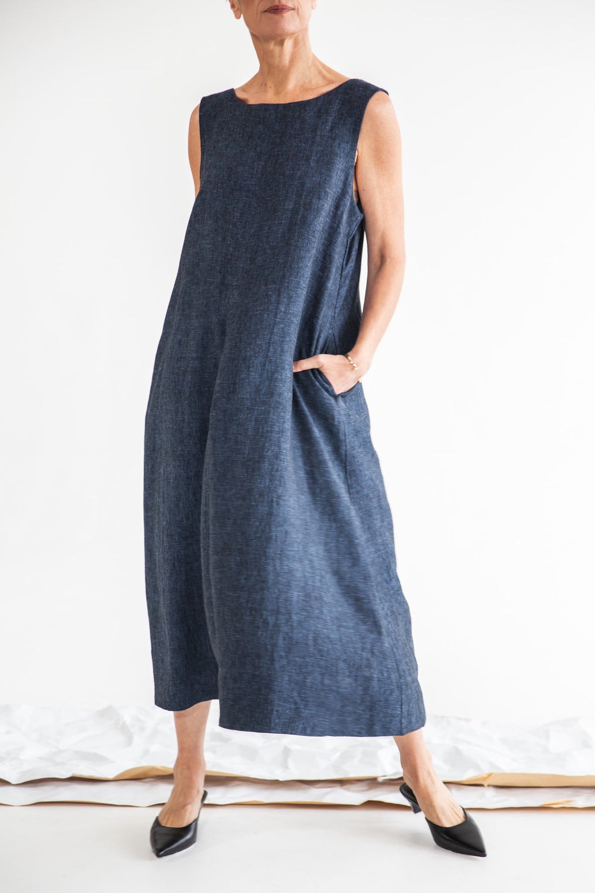 Eva’s Sunday - Paloma - Linen Sleeveless Dress - Navy