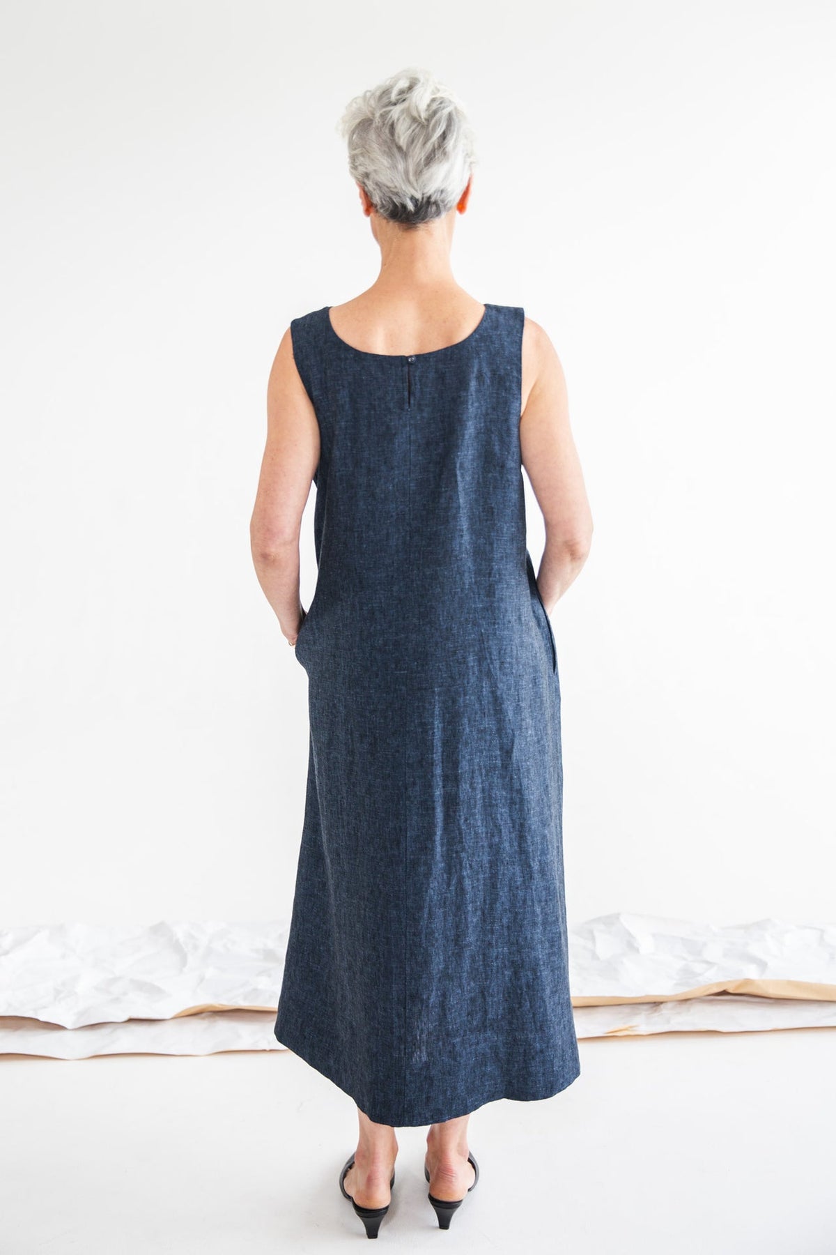 Eva’s Sunday - Paloma - Linen Sleeveless Dress - Navy
