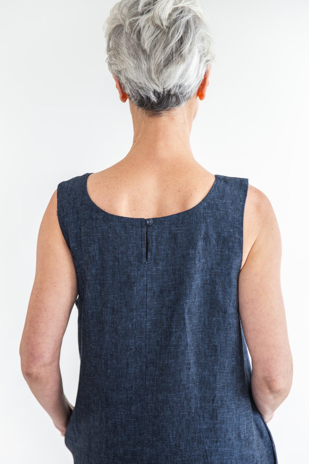 Eva’s Sunday - Paloma - Linen Sleeveless Dress - Navy