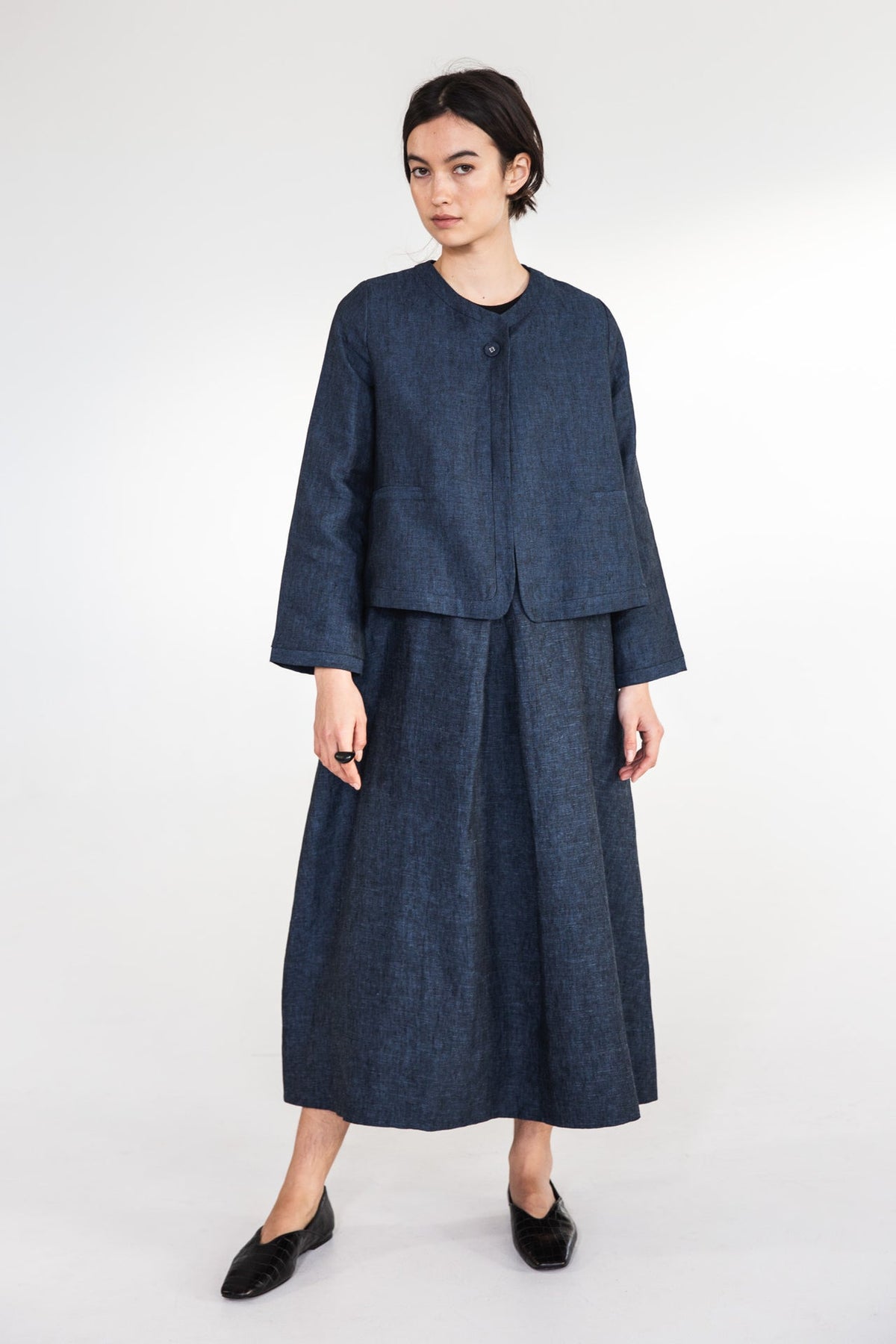 Eva’s Sunday - Bon - Linen Short Jacket - Navy