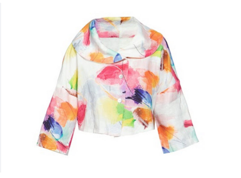 Luukaa ‘Maya’ Short Style Linen Jacket - Multi