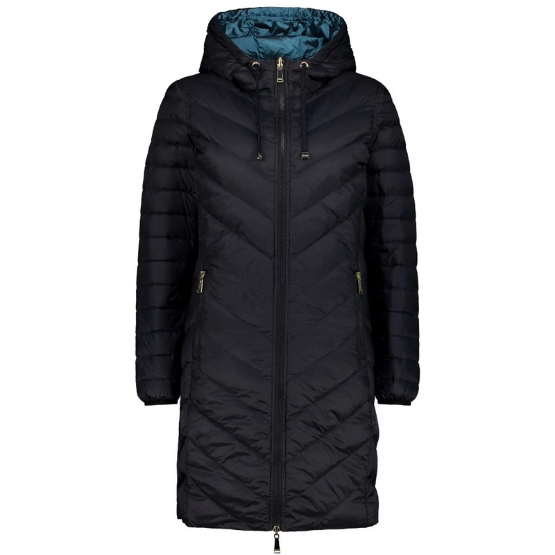 MOKE ‘Arnie’ Women’s 90/10 Reversible Down Coat - Black/Empire Teal