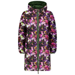 MOKE ‘Arnie’ Women’s 90/10 Reversible Down Coat - Cypress/ Purple Fleur