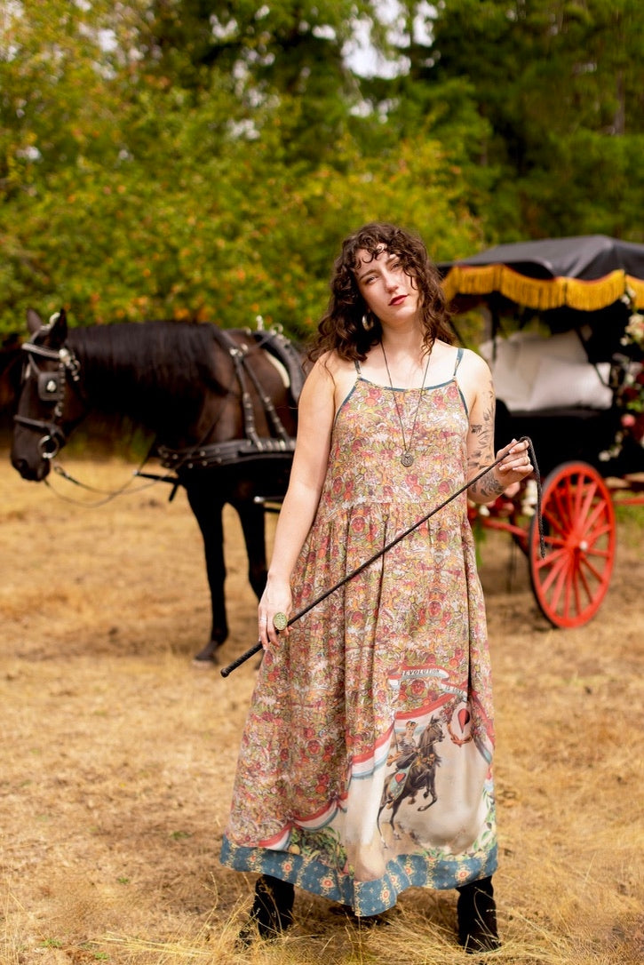 Market Of Stars - Love Revolution - Bohéme Maxi Slip Dress - Sun, Horse & Florals