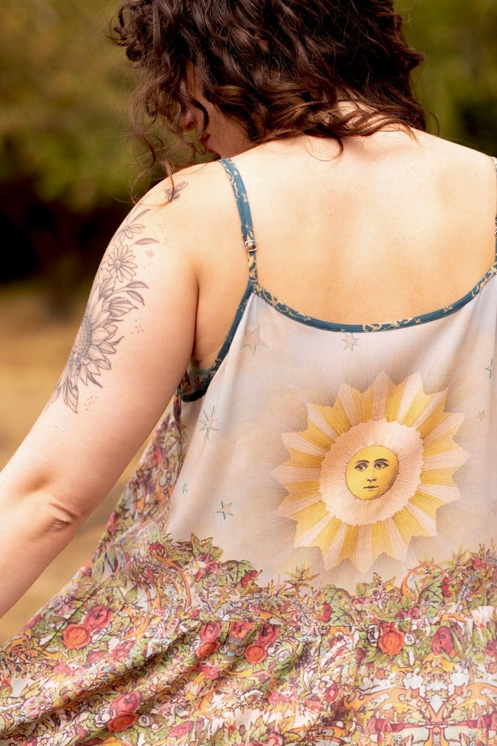 Market Of Stars - Love Revolution - Bohéme Maxi Slip Dress - Sun, Horse & Florals