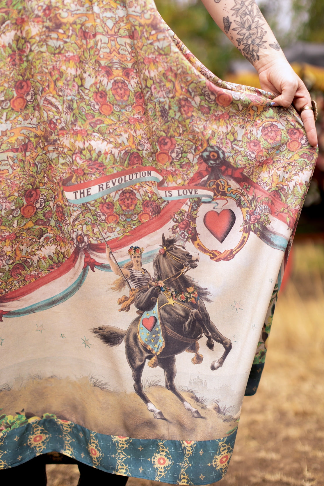 Market Of Stars - Love Revolution - Bohéme Maxi Slip Dress - Sun, Horse & Florals