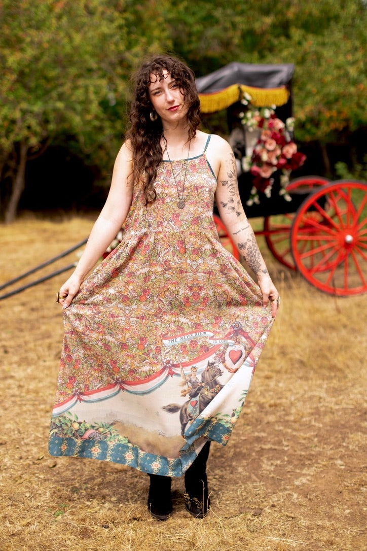 Market Of Stars - Love Revolution - Bohéme Maxi Slip Dress - Sun, Horse & Florals