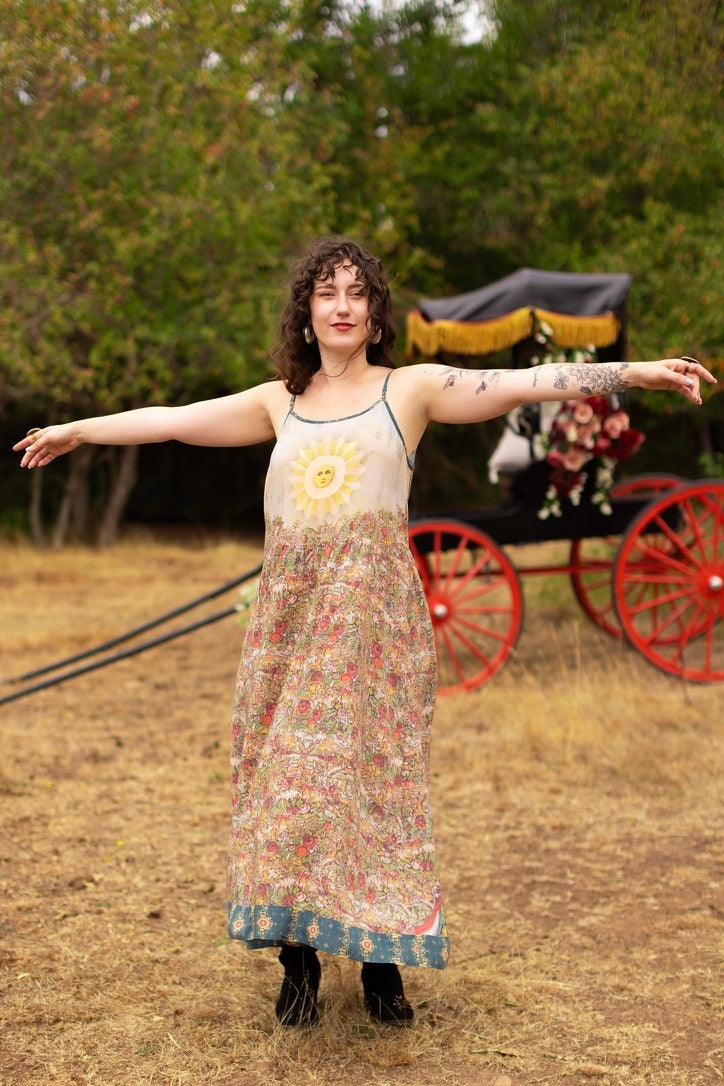 Market Of Stars - Love Revolution - Bohéme Maxi Slip Dress - Sun, Horse & Florals