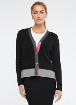 Z & P Elbow Patch Cardigan - LAST ONE - Black Size S