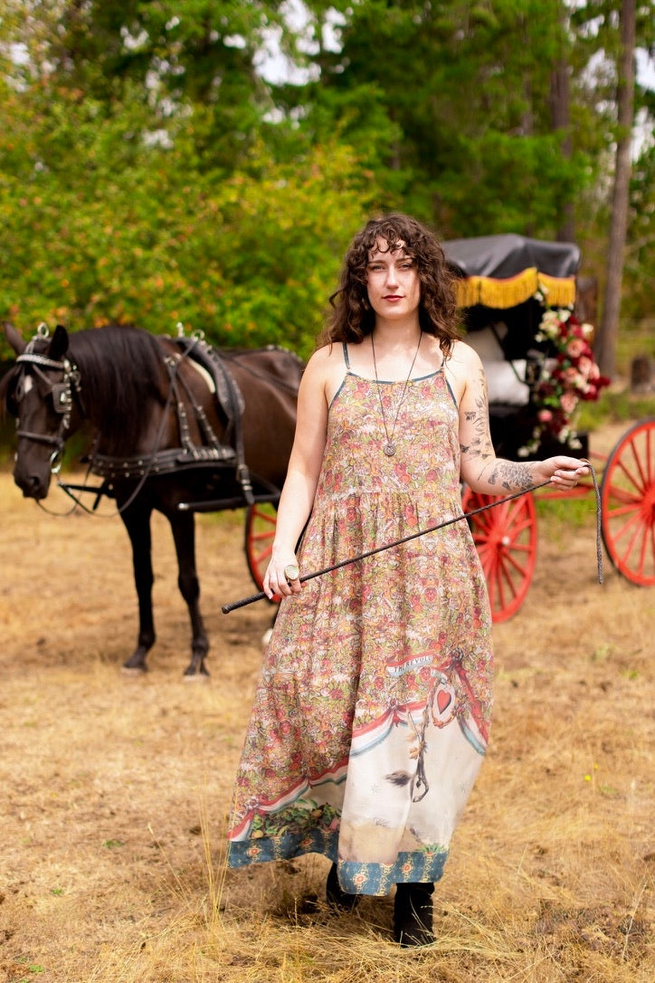 Market Of Stars - Love Revolution - Bohéme Maxi Slip Dress - Sun, Horse & Florals