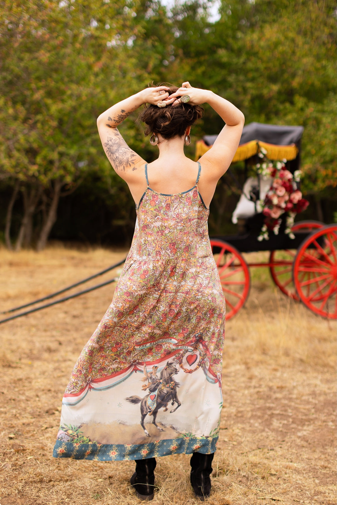 Market Of Stars - Love Revolution - Bohéme Maxi Slip Dress - Sun, Horse & Florals